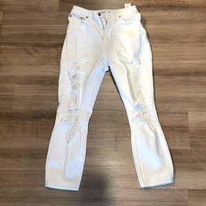 WORN ONCE Abercrombie white distressed jeans